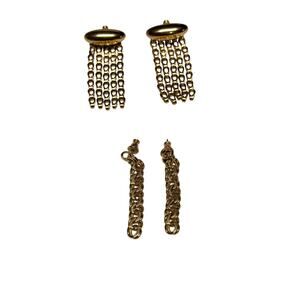 Lot of 2 Pairs Vintage Gold-Tone Chain Dangle Earrings – Statement & Minimalist